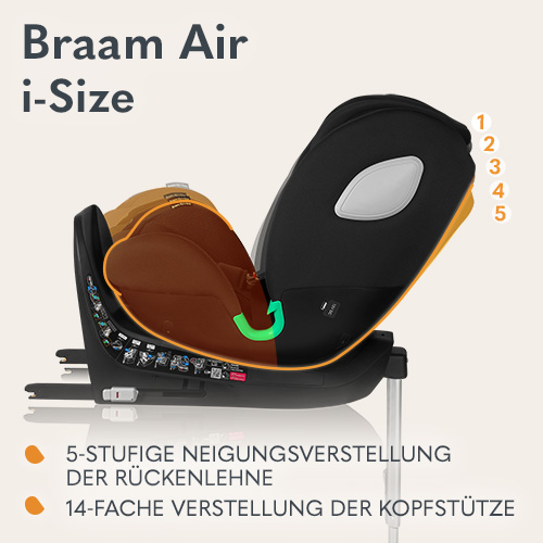 Lionelo ​​Braam Air i-Size Black Carbon — Kindersitz